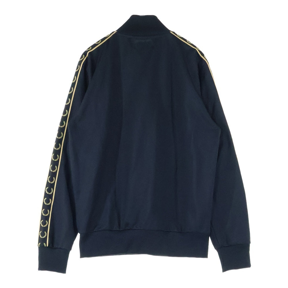 FRED PERRY(フレッドペリー) TAPED HALF ZIP TRACK TOP J4597/R23/01980/405 ロゴ ハーフジップ トラックジャケット ブラック/ゴールド