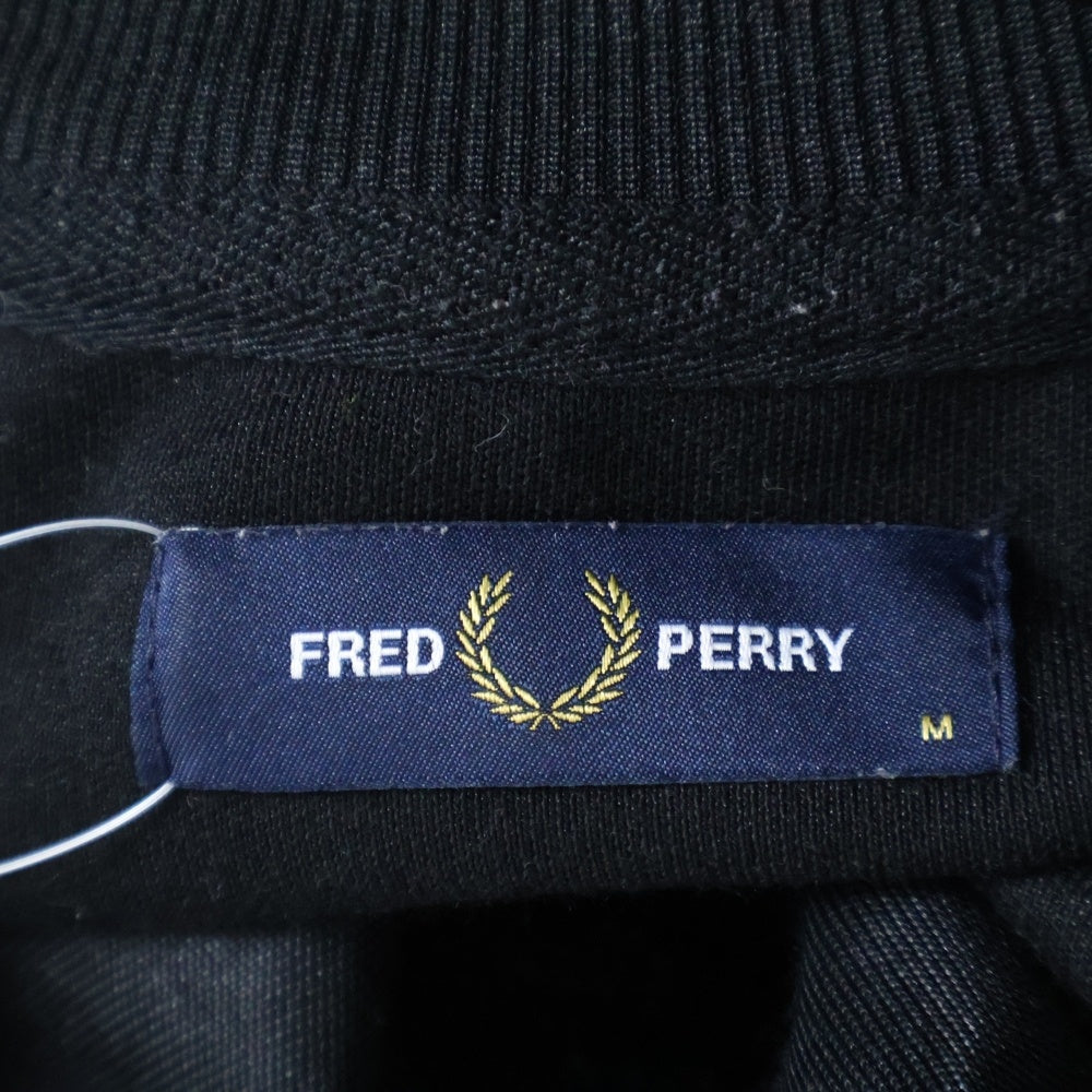 FRED PERRY(フレッドペリー) TAPED HALF ZIP TRACK TOP J4597/R23/01980/405 ロゴ ハーフジップ トラックジャケット ブラック/ゴールド