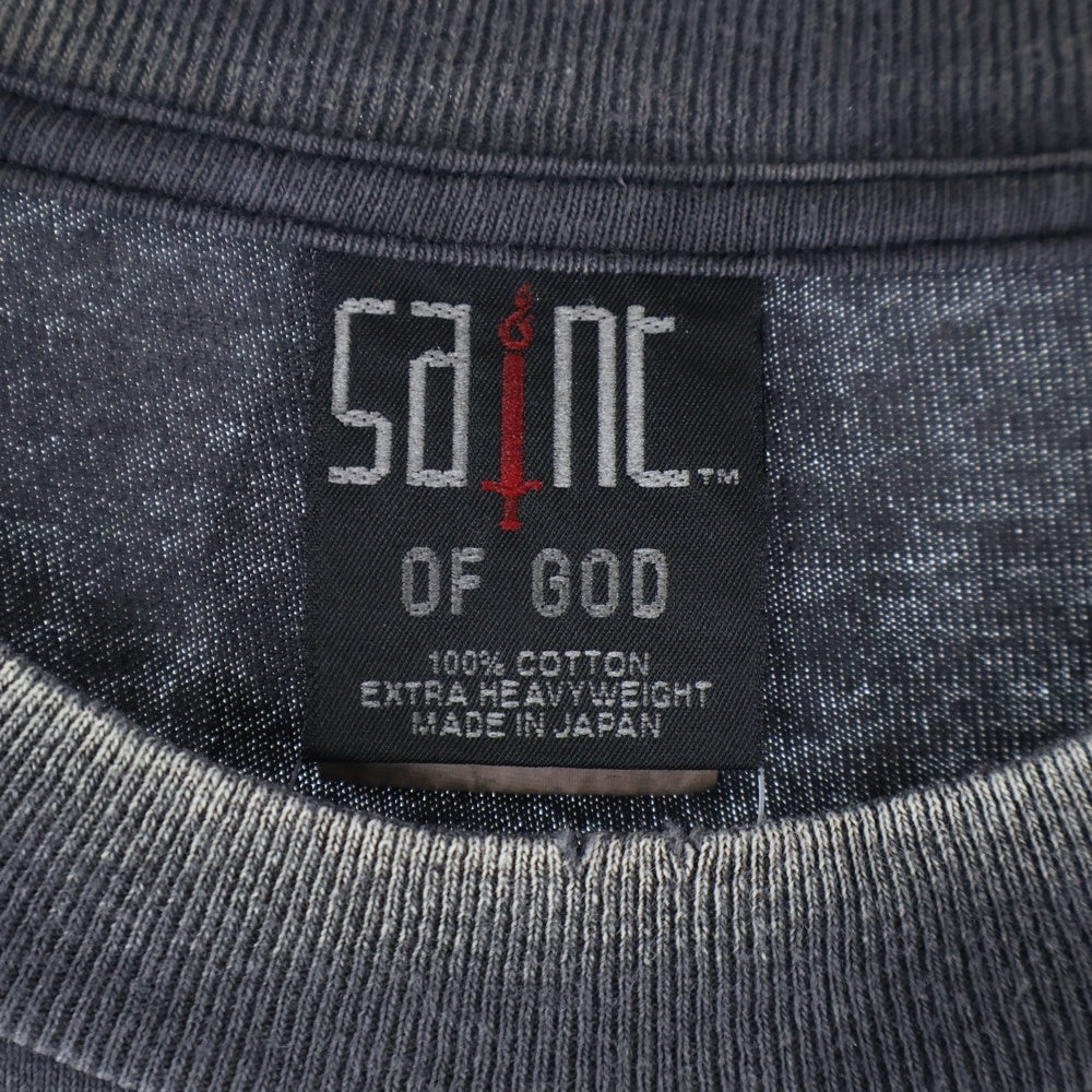 SAINT MICHAEL(セントマイケル) 25SS × FEAR OF GOD SNT OF GOD FG_LS TEE フィアオブゴッド セントオブゴッド 両面プリント ロングスリーブ長袖Tシャツ ロンT SM-HR8-0000-C02