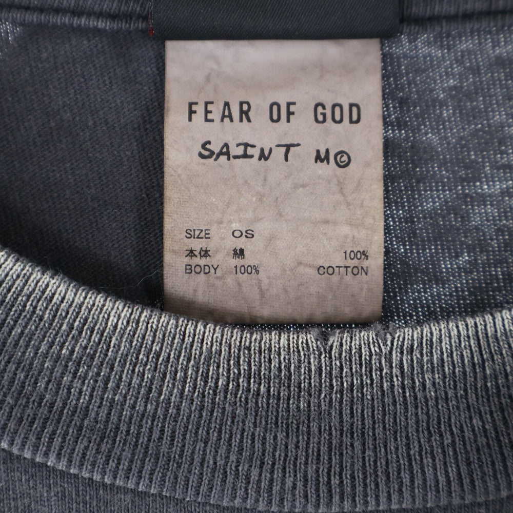 SAINT MICHAEL(セントマイケル) 25SS × FEAR OF GOD SNT OF GOD FG_LS TEE フィアオブゴッド セントオブゴッド 両面プリント ロングスリーブ長袖Tシャツ ロンT SM-HR8-0000-C02