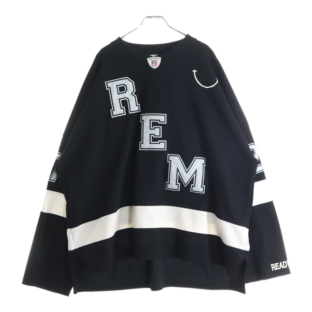 READY MADE(レディメイド) 23SS GAME SHIRT SMILE ロゴワッペンゲームシャツ ブラック RE-PO-BK-00-00-249 フットボールシャツ