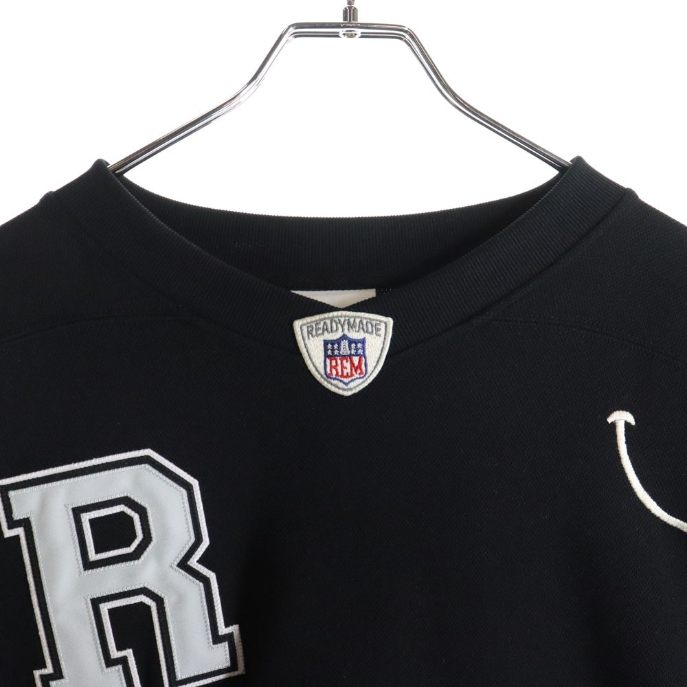 READY MADE(レディメイド) 23SS GAME SHIRT SMILE ロゴワッペンゲームシャツ ブラック RE-PO-BK-00-00-249 フットボールシャツ