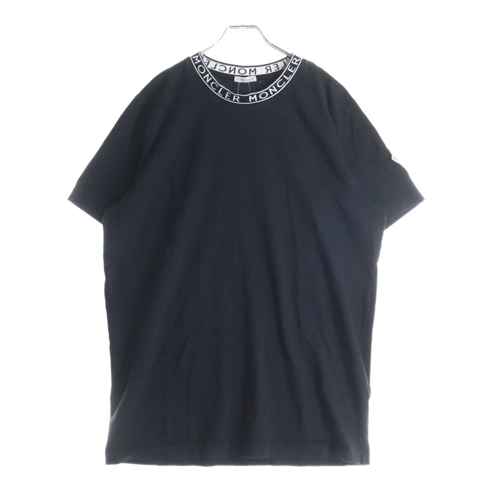 MONCLER(モンクレール) NECK LOGO T-SHIRTS ネックロゴクルーネック半袖カットソー 半袖Tシャツ ブラック J10918C00024