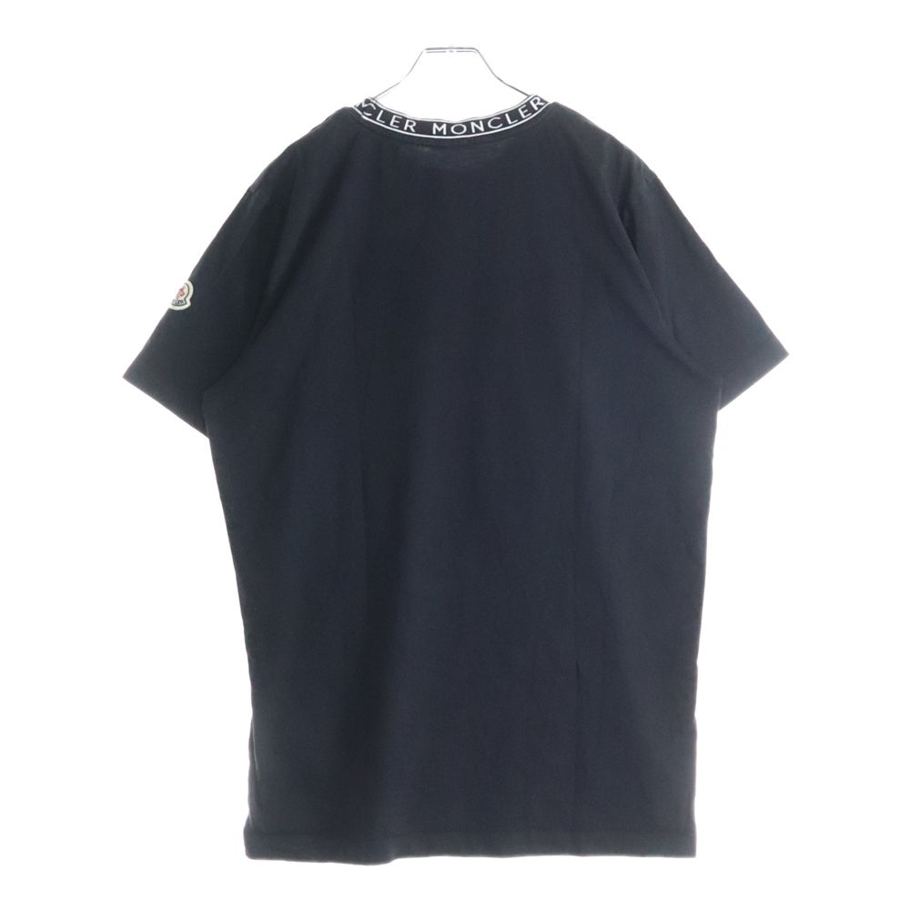MONCLER(モンクレール) NECK LOGO T-SHIRTS ネックロゴクルーネック半袖カットソー 半袖Tシャツ ブラック J10918C00024