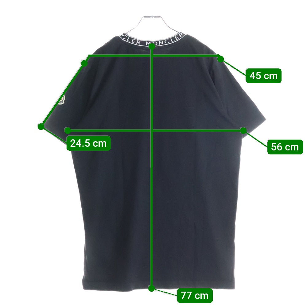 MONCLER(モンクレール) NECK LOGO T-SHIRTS ネックロゴクルーネック半袖カットソー 半袖Tシャツ ブラック J10918C00024
