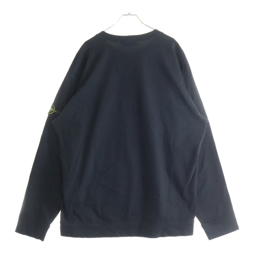 STONE ISLAND(ストーンアイランド) HEAVY COTTON JERSEY SWEAT SHIRT ヘビーコットンジャージー 長袖カットソー 長袖Tシャツ ロングスリーブカットソー ロンT ブラック 811563750