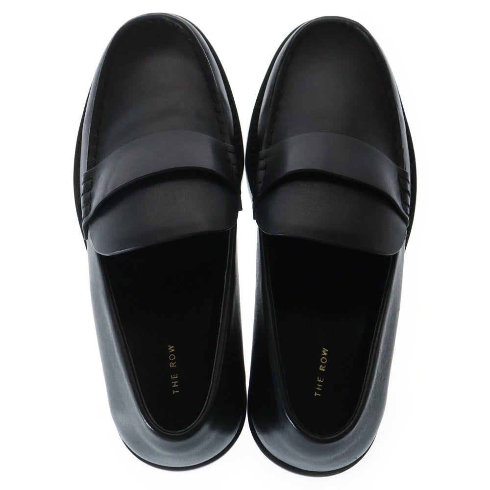 THE ROW(ザロウ) MINIMAL LOAFER MOCCASIN ミニマルローファー レザーシューズ ブラック レディース