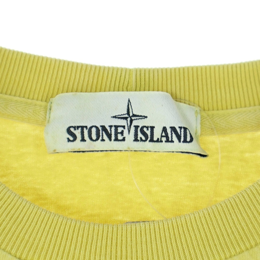 STONE ISLAND(ストーンアイランド) OLD'DYE TREATMENT オーバーダイトリートメント半袖カットソー 半袖Tシャツ イエロー 701521856