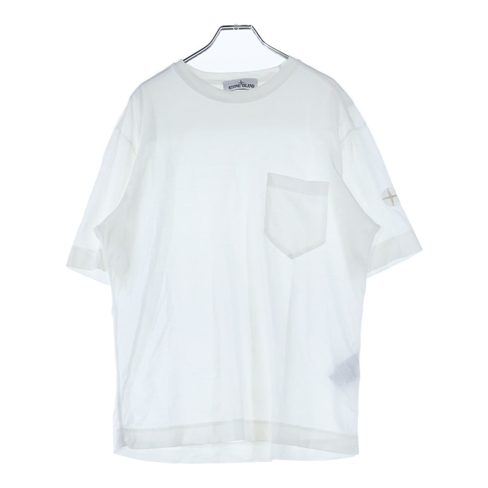 STONE ISLAND(ストーンアイランド) 袖ロゴ刺繍半袖カットソー 半袖Tシャツ ホワイト 701522513