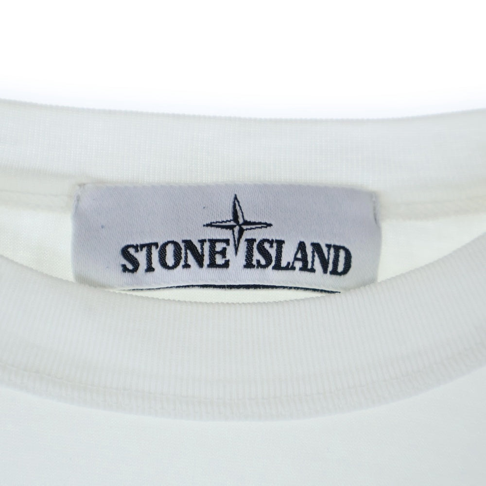 STONE ISLAND(ストーンアイランド) 袖ロゴ刺繍半袖カットソー 半袖Tシャツ ホワイト 701522513