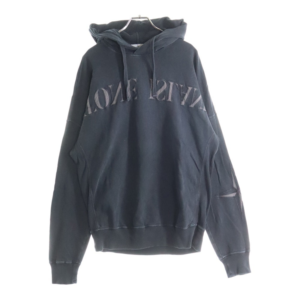 STONE ISLAND(ストーンアイランド) LOGO HOODIE ロゴ刺繍プルオーバースウェットパーカー フーディー ブラック 701561161