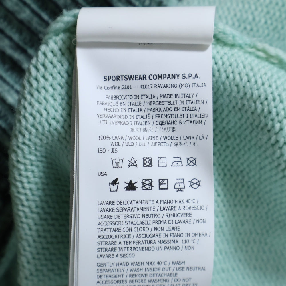 STONE ISLAND(ストーンアイランド) Motion Saturation Logo Knitted Hoodie モーションサチュレーションロゴニットフーディー プルオーバーパーカー グリーン 7715568T1