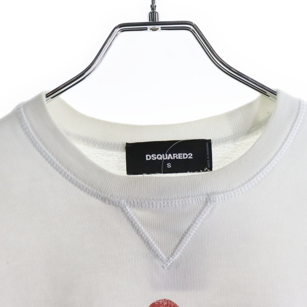 DSQUARED2(ディースクエアード) FRONT LOGO SWEAT SHIRT フロントロゴプリントスウェットトレーナー ホワイト S71GU0495
