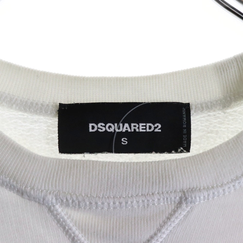 DSQUARED2(ディースクエアード) FRONT LOGO SWEAT SHIRT フロントロゴプリントスウェットトレーナー ホワイト S71GU0495