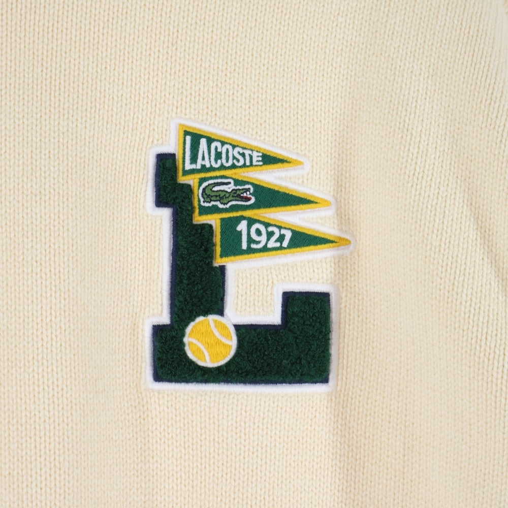 LACOSTE(ラコステ) CREW NECK SWEATER カレッジデザインクルーネックセーター ニット ホワイト AH6789