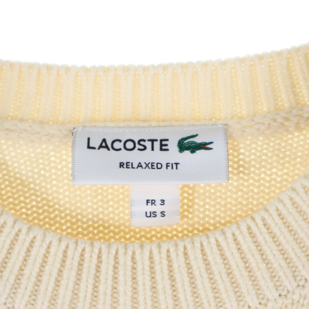 LACOSTE(ラコステ) CREW NECK SWEATER カレッジデザインクルーネックセーター ニット ホワイト AH6789