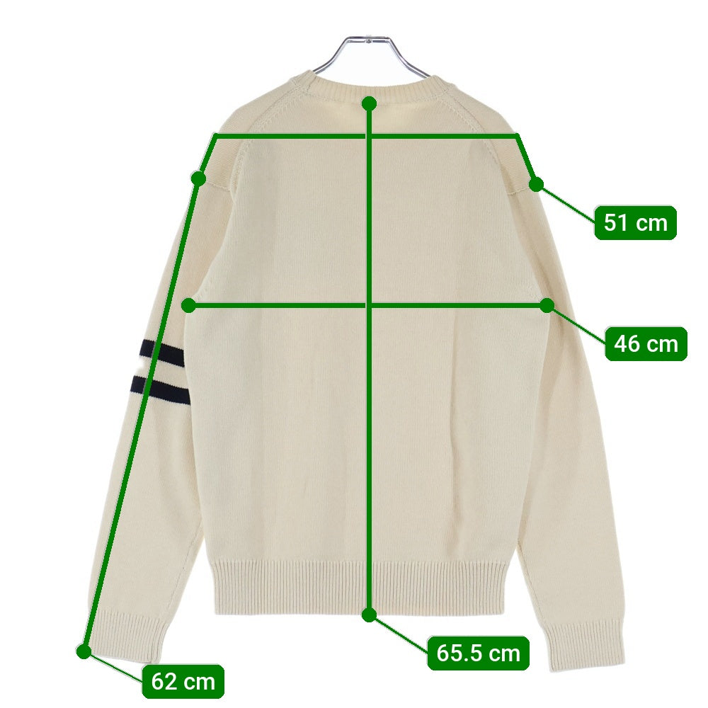 LACOSTE(ラコステ) CREW NECK SWEATER カレッジデザインクルーネックセーター ニット ホワイト AH6789