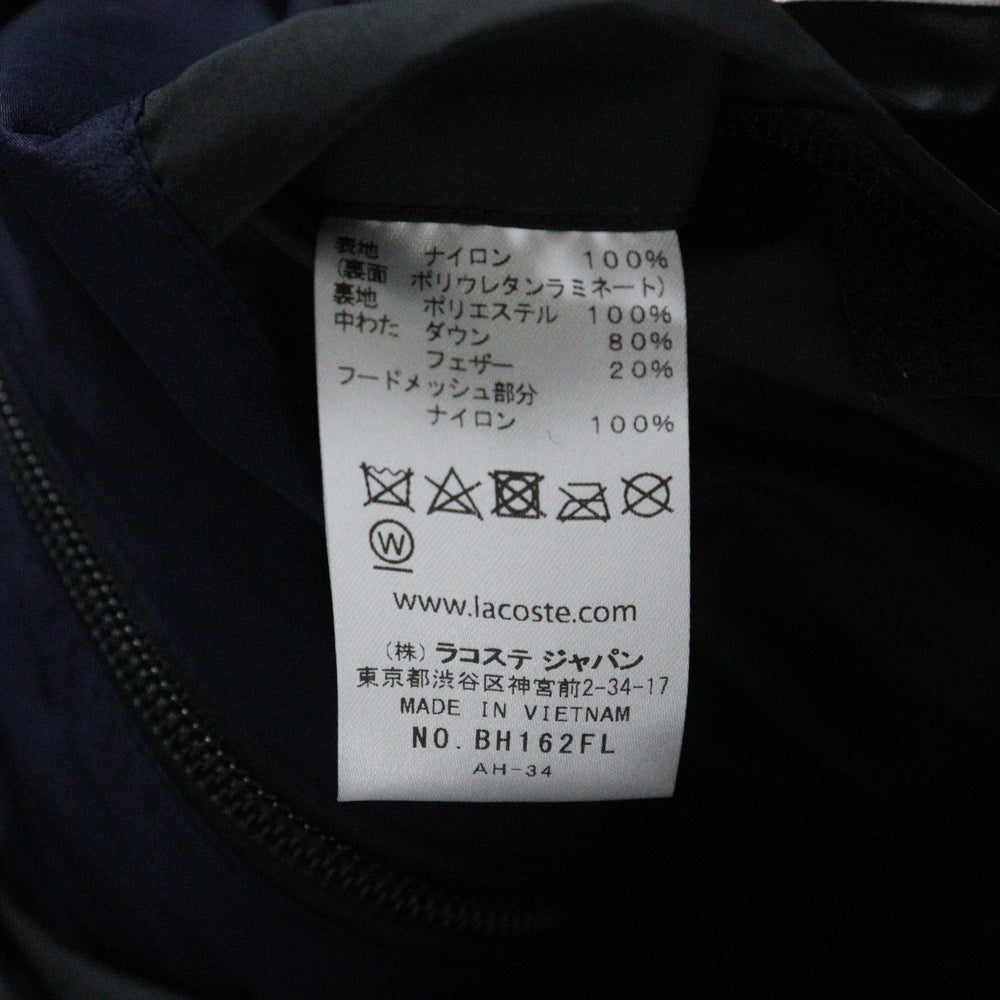 LACOSTE(ラコステ) LOGO PRINT DOWN JACKET ロゴプリントダウンジャケット ネイビー BH162FL