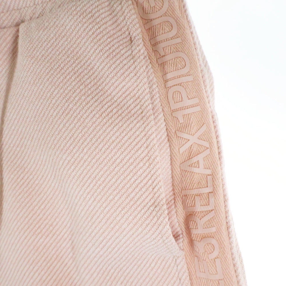 1 PIU 1 UGUALE 3 RELAX(ウノピゥウノウグァーレトレ) SIDE LOGO SHORT PANTS サイドロゴプリントショートパンツ ショーツ ピンク
