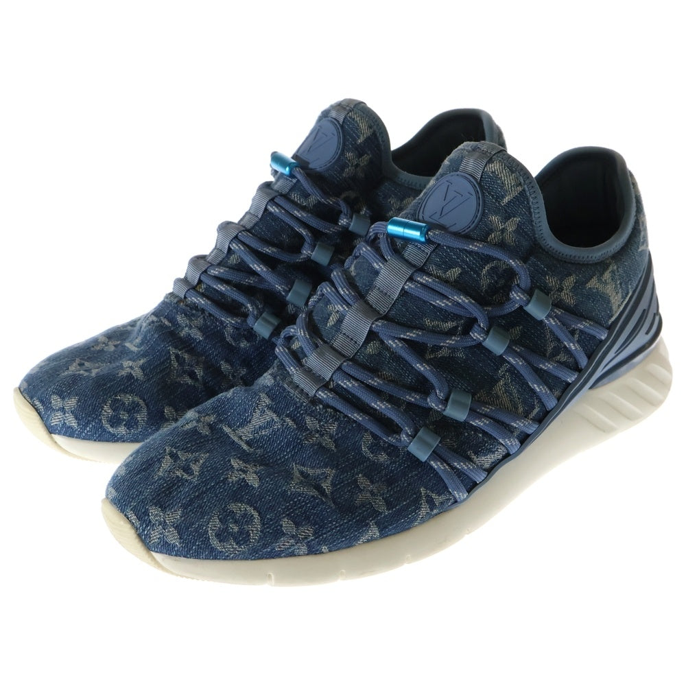 LOUIS VUITTON(ルイヴィトン) ファストレーン ライン モノグラムデニム ローカットスニーカー ランニングシューズ ブルー 1A4U49