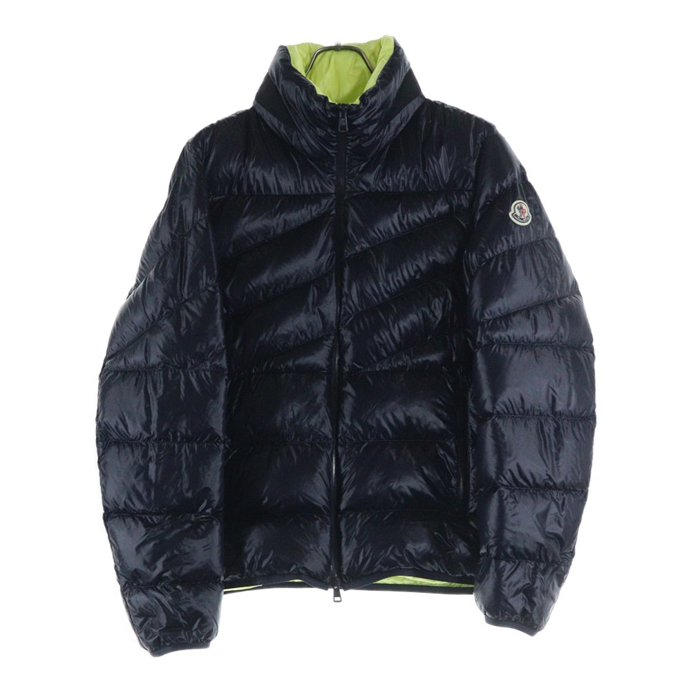 MONCLER(モンクレール) HANIN ハニン フロントロゴ刺繡ジップアップダウンジャケット ネイビー G20911A00068
