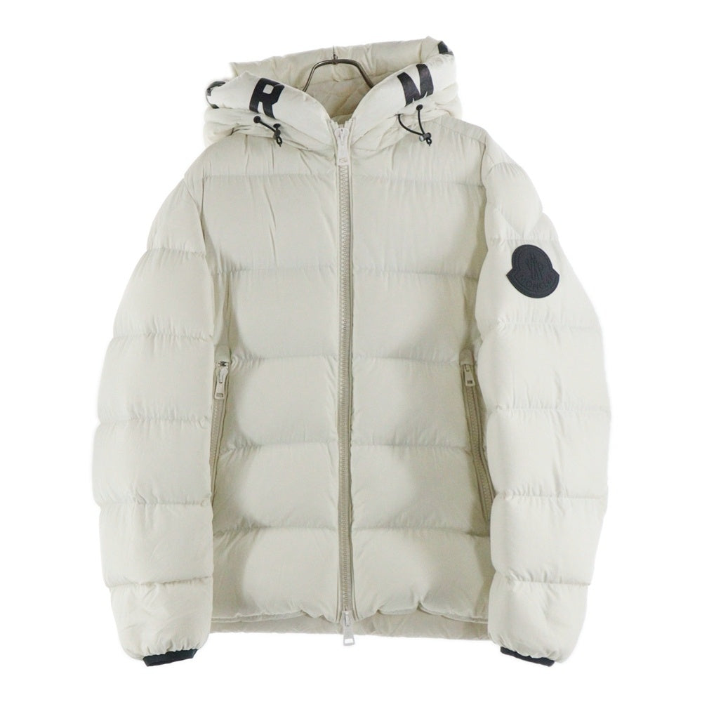 MONCLER(モンクレール) 19AW DUBOIS デュボア ラバーワッペンロゴ フーデッド ジップアップ ダウンジャケット ホワイト E20914131585 53859