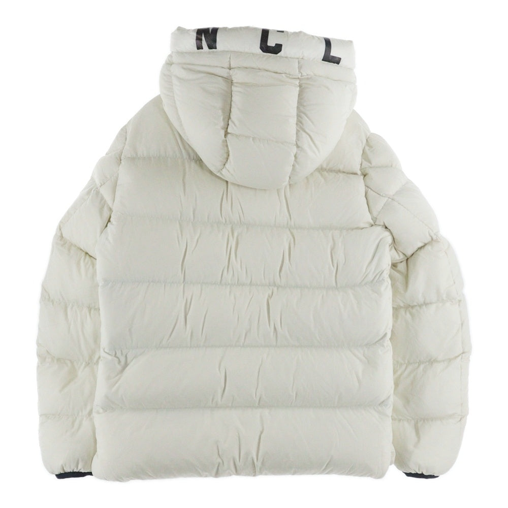 MONCLER(モンクレール) 19AW DUBOIS デュボア ラバーワッペンロゴ フーデッド ジップアップ ダウンジャケット ホワイト E20914131585 53859