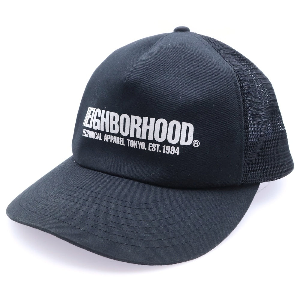 NEIGHBORHOOD(ネイバーフッド) Logo Print Mesh Cap 231YGNH-HT02S ロゴ プリント メッシュキャップ ブラック