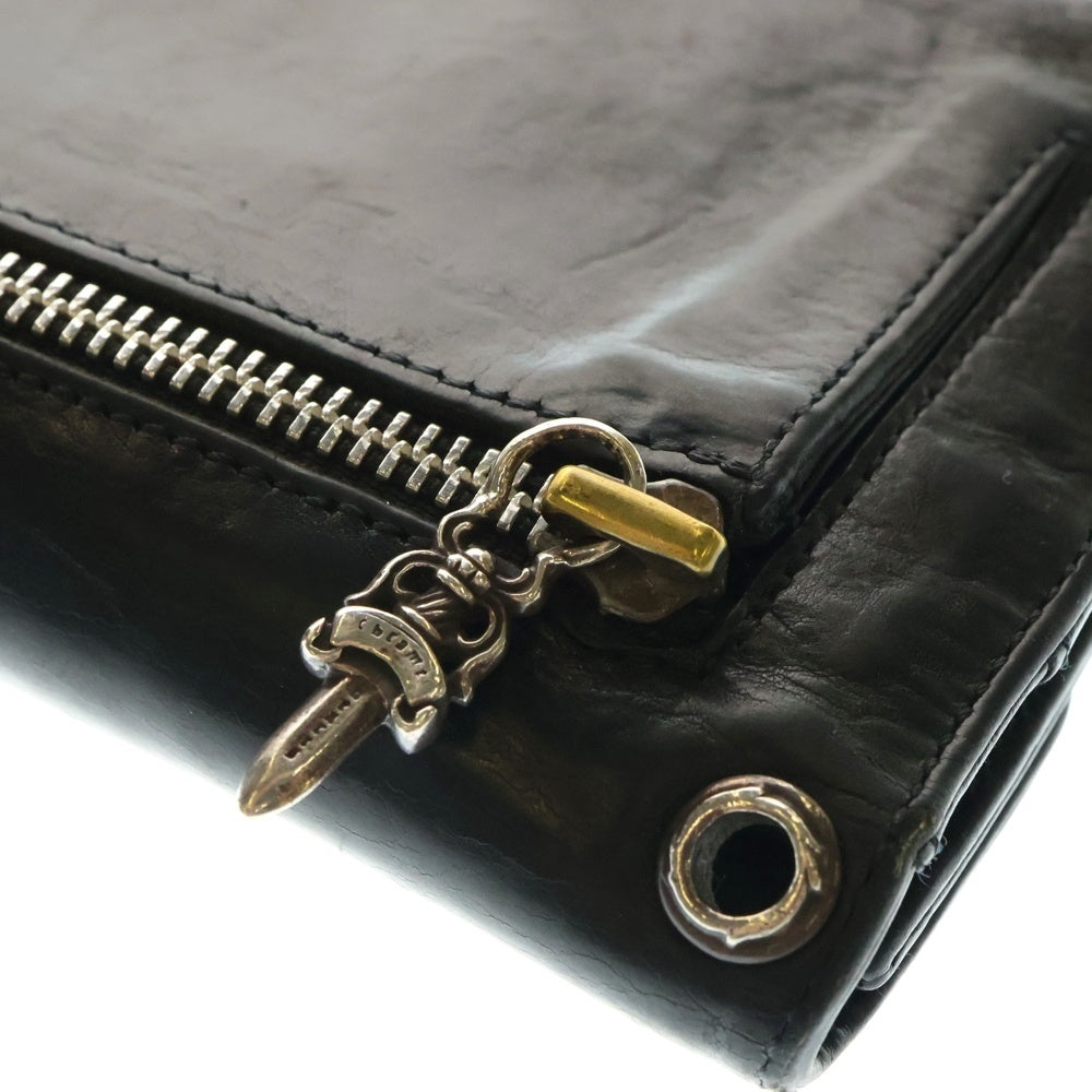 CHROME HEARTS(クロムハーツ) WAVE ウェーブ レザーウォレット 財布 ブラック BCA374