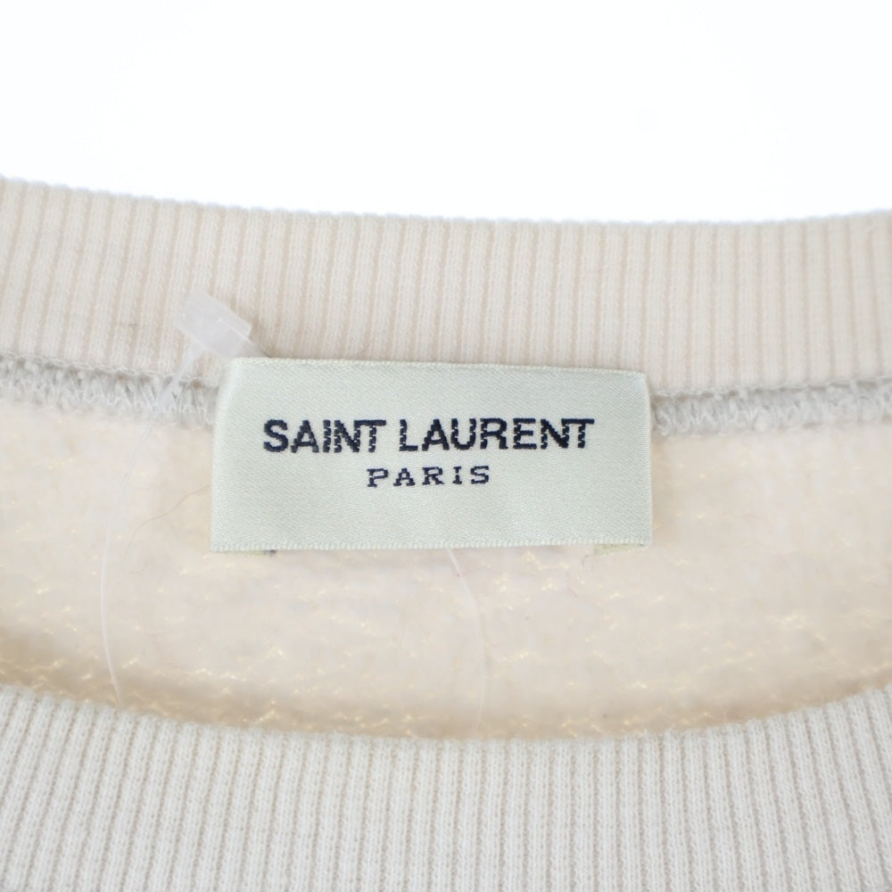 SAINT LAURENT PARIS(サンローランパリ) 21AW YSL フロントロゴ クルーネックスウェットトレーナー アイボリー TO81 666979 Y 36IP 9766