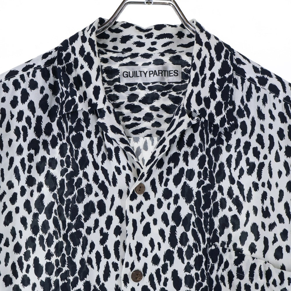 WACKO MARIA(ワコマリア) 24SS HAWAIIAN SHIRT 24SSE-WMS-HI01 ハワイアンシャツ レオパード 長袖シャツ ブラック/ホワイト