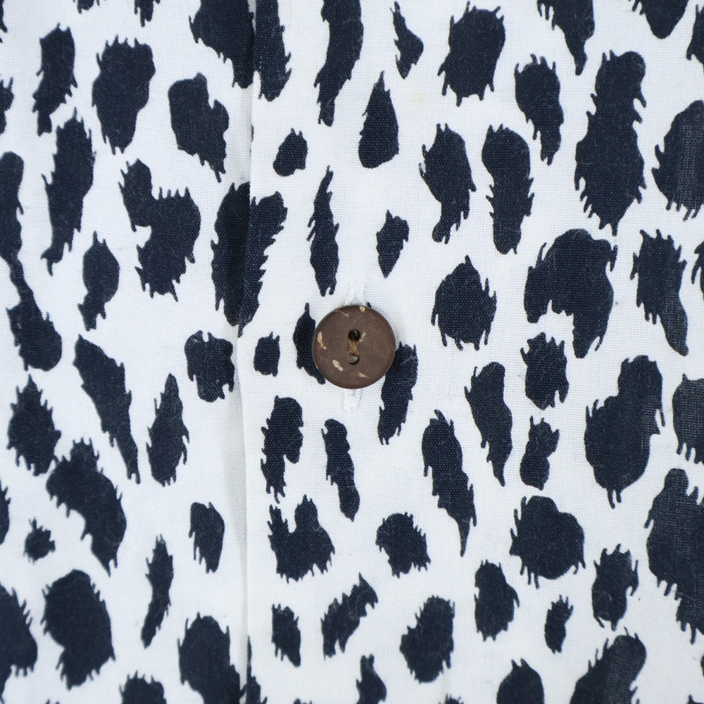 WACKO MARIA(ワコマリア) 24SS HAWAIIAN SHIRT 24SSE-WMS-HI01 ハワイアンシャツ レオパード 長袖シャツ ブラック/ホワイト
