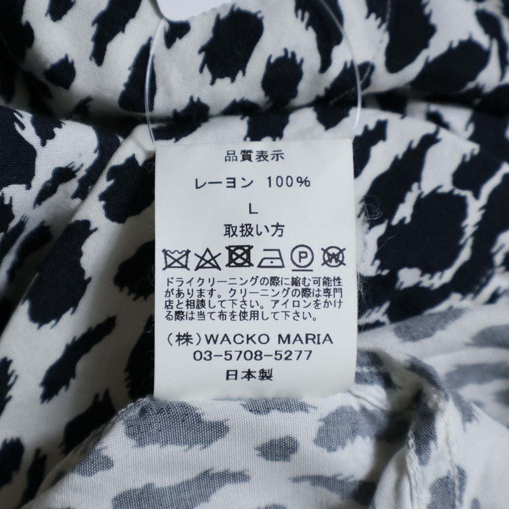 WACKO MARIA(ワコマリア) 24SS HAWAIIAN SHIRT 24SSE-WMS-HI01 ハワイアンシャツ レオパード 長袖シャツ ブラック/ホワイト