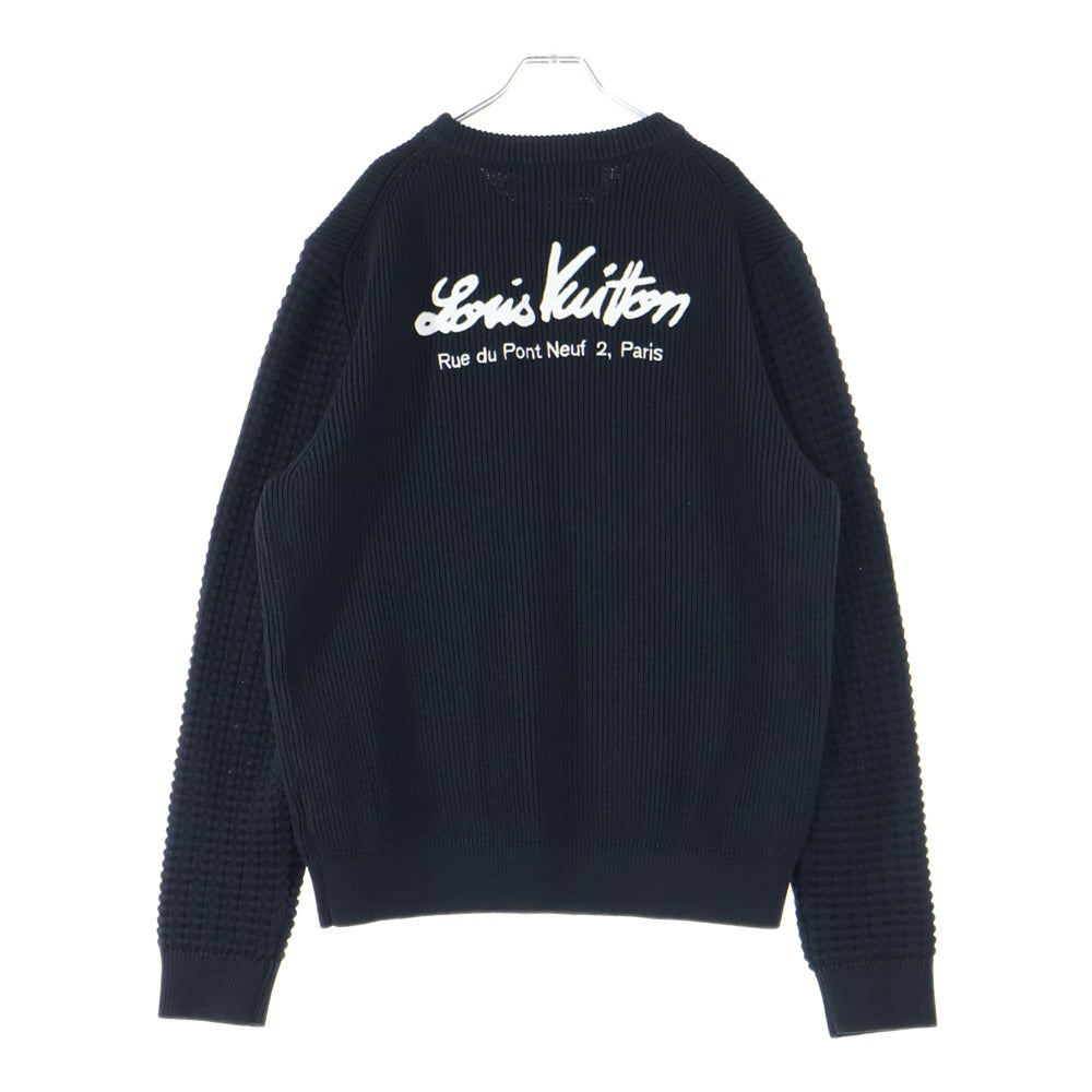 LOUIS VUITTON(ルイヴィトン) 21SS エンブロイダリー ミックスステッチ クルーネックニットセーター ブラック RM211Q TBY HKN45W