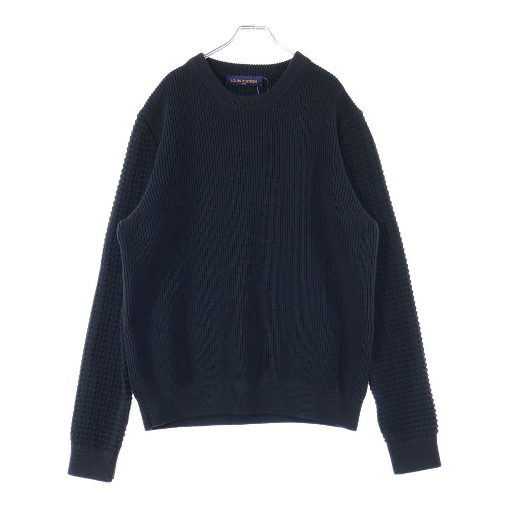 LOUIS VUITTON(ルイヴィトン) 21SS エンブロイダリー ミックスステッチ クルーネックニットセーター ブラック RM211Q TBY HKN45W