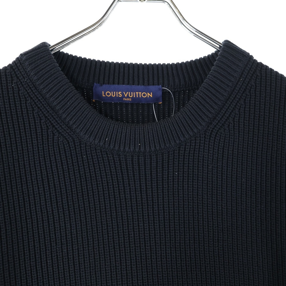 LOUIS VUITTON(ルイヴィトン) 21SS エンブロイダリー ミックスステッチ クルーネックニットセーター ブラック RM211Q TBY HKN45W