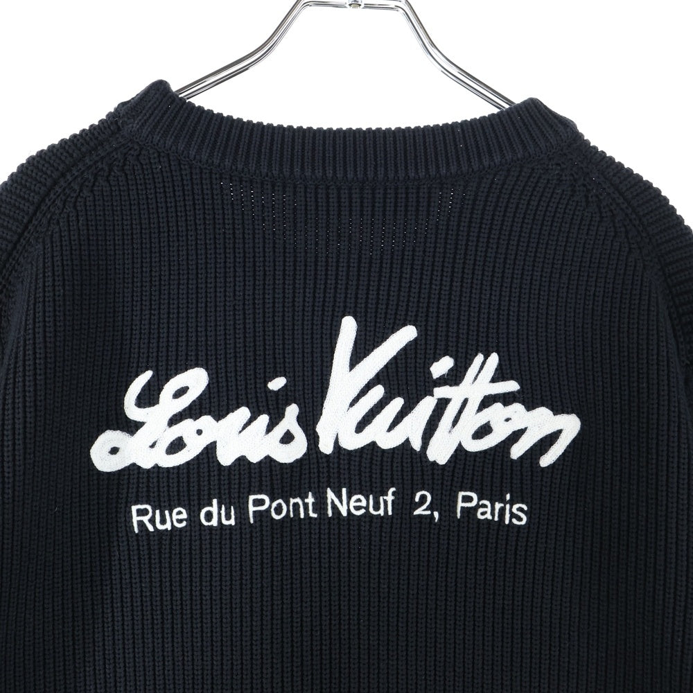 LOUIS VUITTON(ルイヴィトン) 21SS エンブロイダリー ミックスステッチ クルーネックニットセーター ブラック RM211Q TBY HKN45W