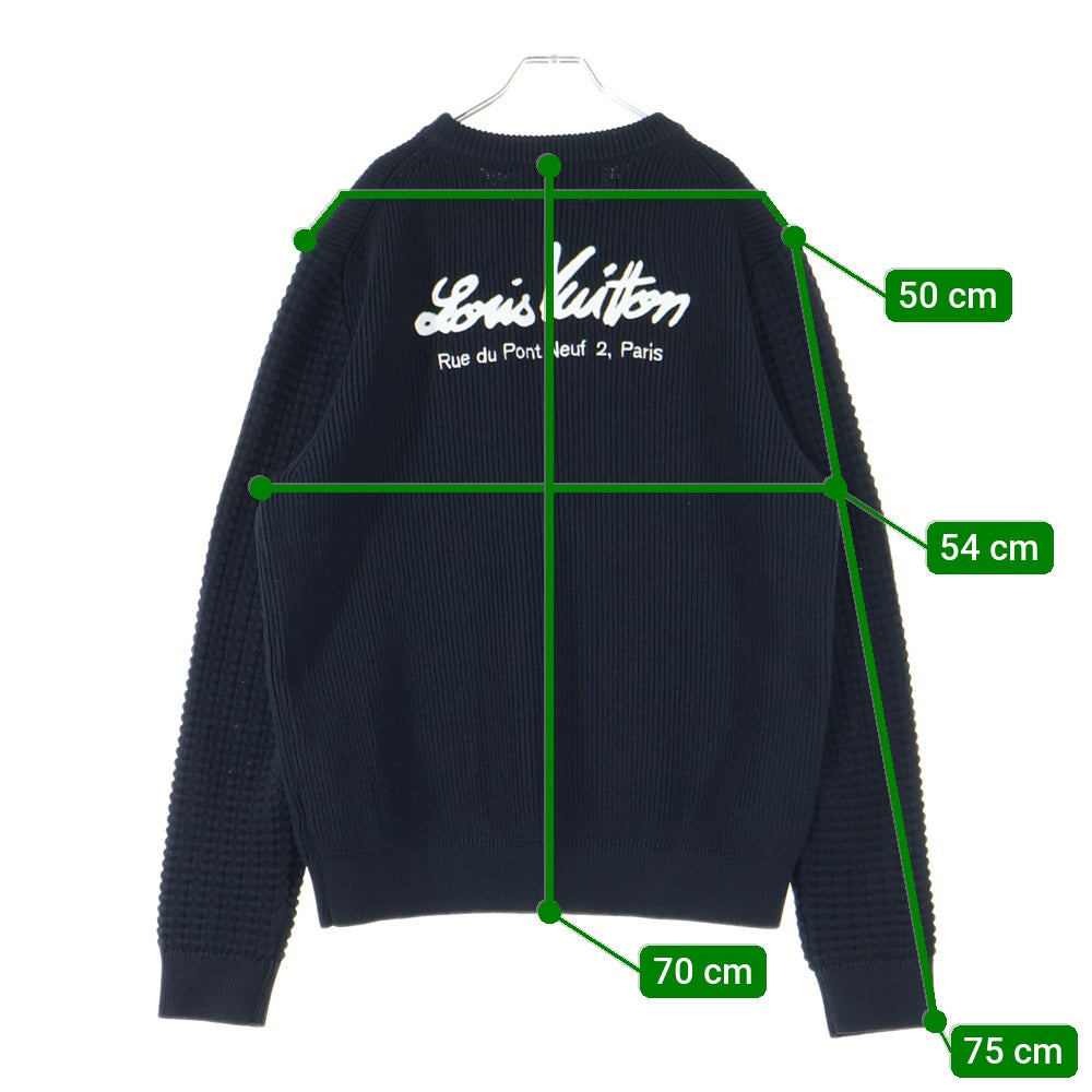LOUIS VUITTON(ルイヴィトン) 21SS エンブロイダリー ミックスステッチ クルーネックニットセーター ブラック RM211Q TBY HKN45W