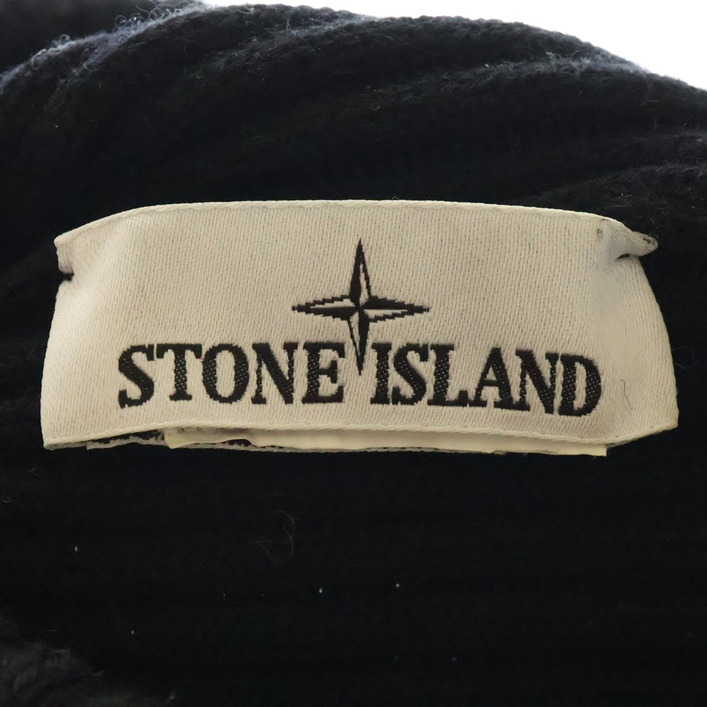 STONE ISLAND(ストーンアイランド) COMPASS フロントロゴ刺繍ニット帽 ビーニー ブラック 7915N22C3