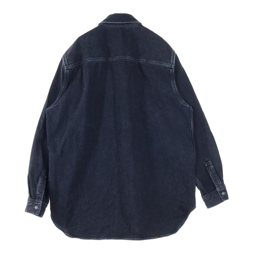 Acne Studios(アクネ ストゥディオズ) リラックスフィット ダメージ加工 デニムボタンアップシャツ ブラック FN-UX-SHIR000038