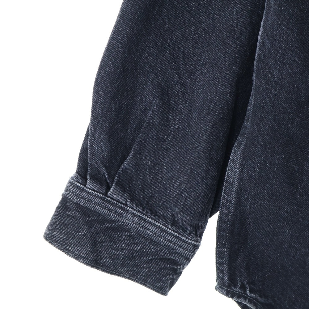 Acne Studios(アクネ ストゥディオズ) リラックスフィット ダメージ加工 デニムボタンアップシャツ ブラック FN-UX-SHIR000038