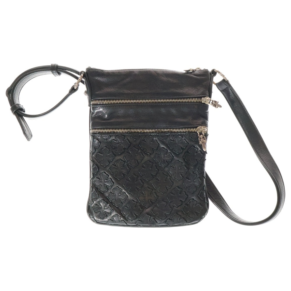 CHROME HEARTS(クロムハーツ) PERRY LTHR ペリー CHプラス パッチ レザー ショルダーバッグ ブラック