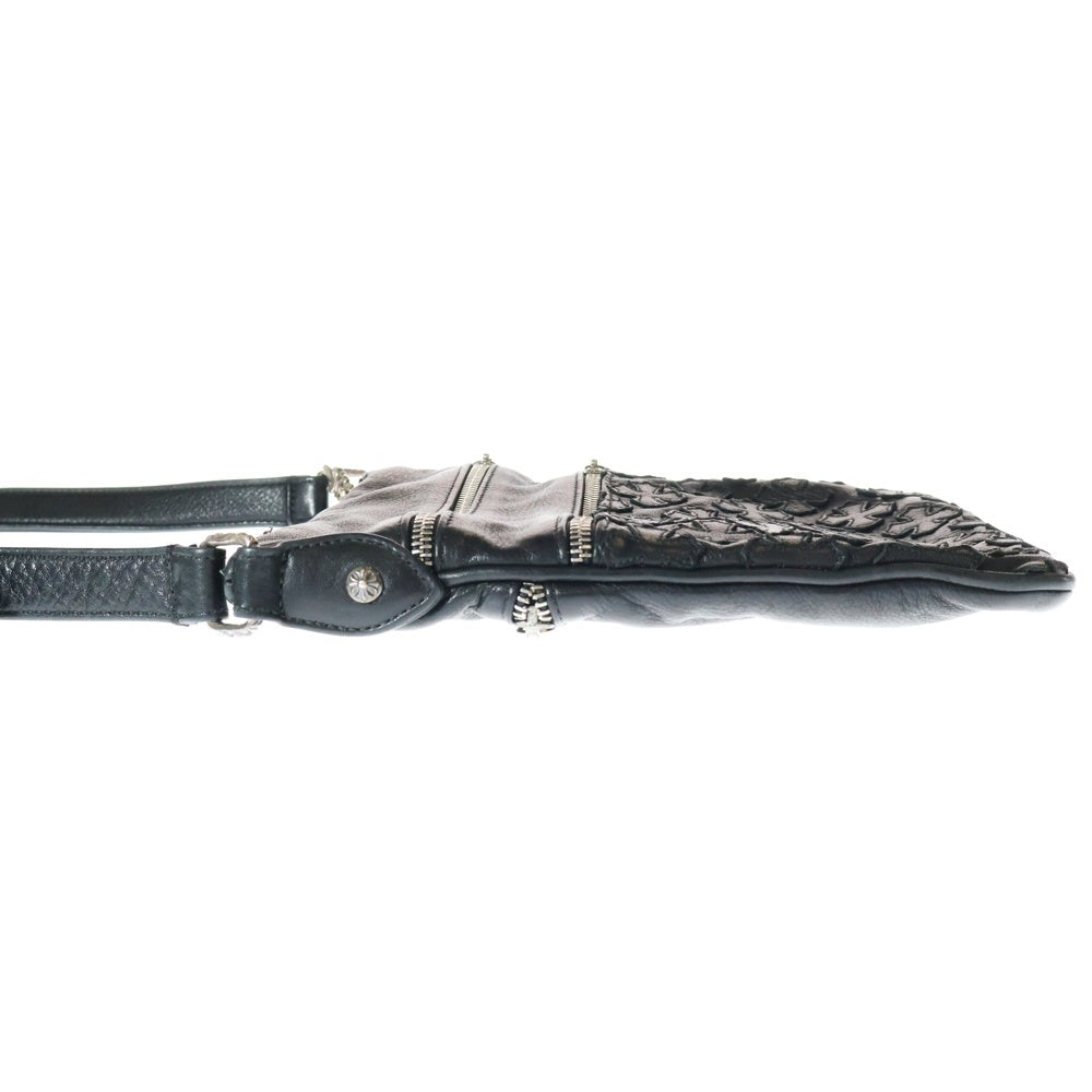 CHROME HEARTS(クロムハーツ) PERRY LTHR ペリー CHプラス パッチ レザー ショルダーバッグ ブラック