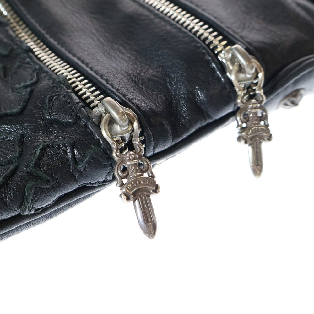 CHROME HEARTS(クロムハーツ) PERRY LTHR ペリー CHプラス パッチ レザー ショルダーバッグ ブラック