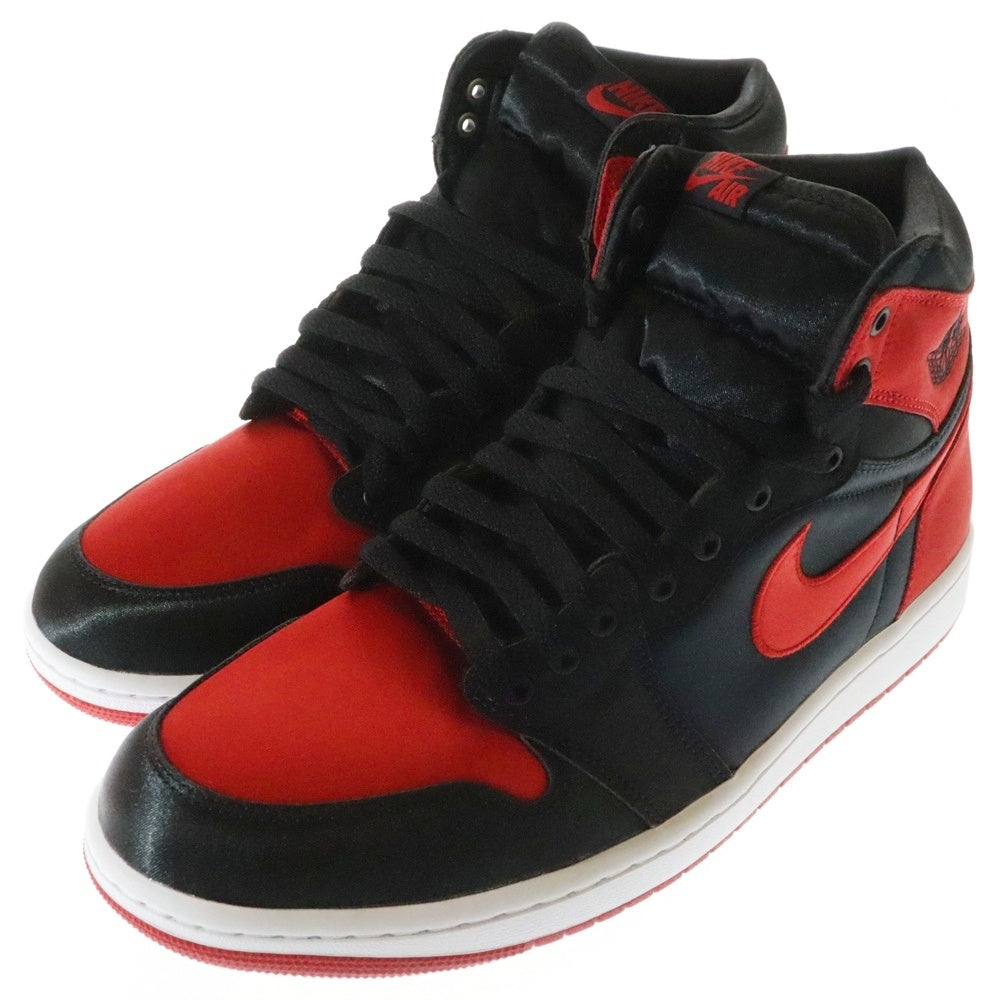 NIKE(ナイキ) WMNS AIR JORDAN1 RETRO HIGH OG FD4810-061 エアジョーダン1 サテンブレッド ハイカットスニーカー レッド/ブラック US12/29cm