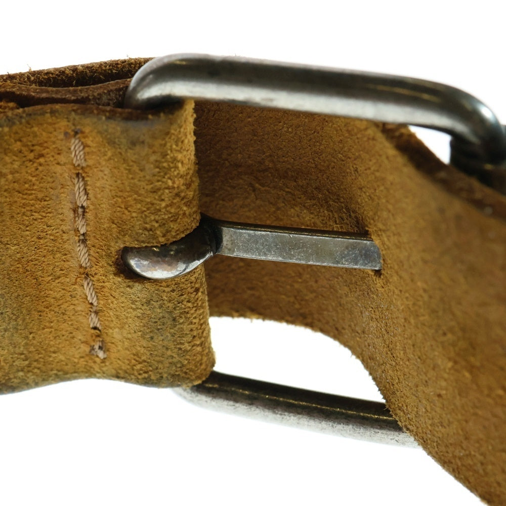 nudie jeans(ヌーディージーンズ) Leather Belt ロゴ バックル レザーベルト ブラウン