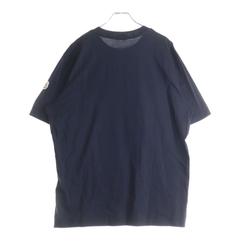 MONCLER(モンクレール) SS TSHIRT K10918C00058 フロントロゴ クルーネック半袖Tシャツカットソー ネイビー