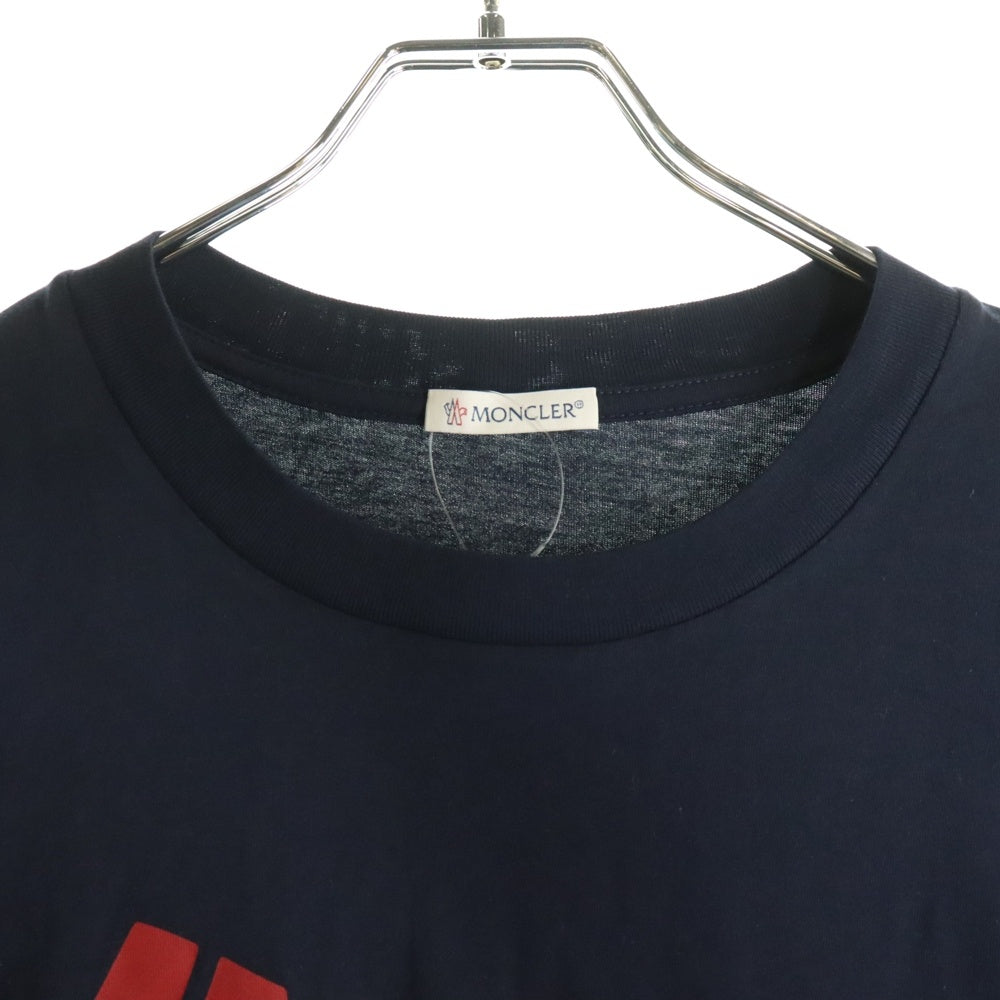 MONCLER(モンクレール) SS TSHIRT K10918C00058 フロントロゴ クルーネック半袖Tシャツカットソー ネイビー