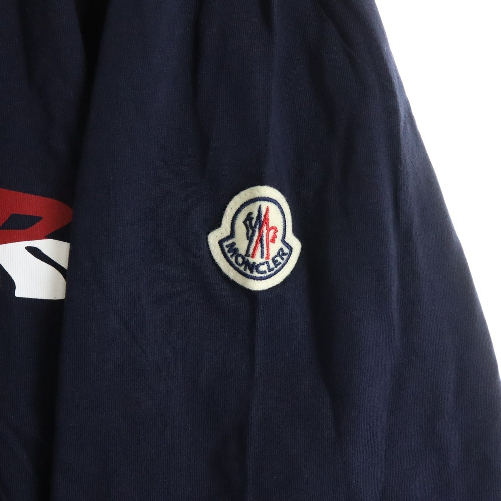 MONCLER(モンクレール) SS TSHIRT K10918C00058 フロントロゴ クルーネック半袖Tシャツカットソー ネイビー