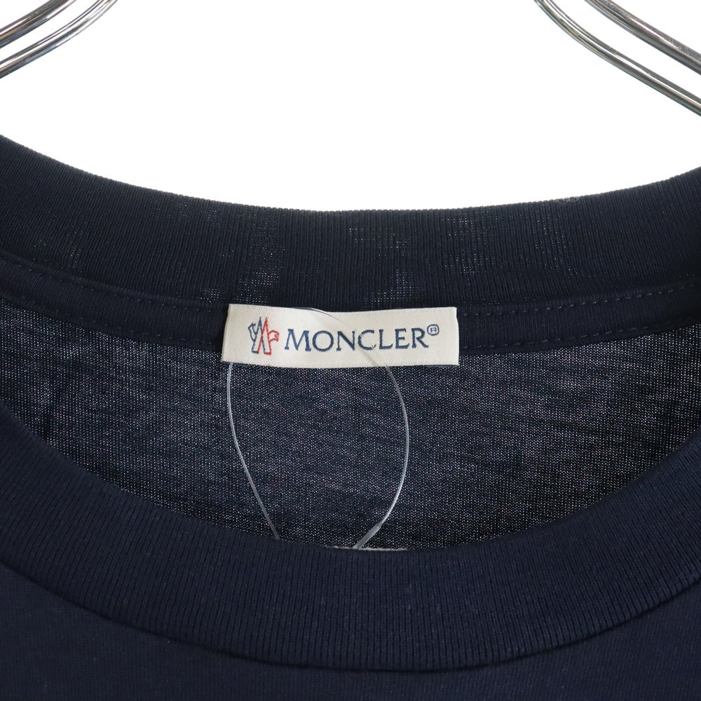 MONCLER(モンクレール) SS TSHIRT K10918C00058 フロントロゴ クルーネック半袖Tシャツカットソー ネイビー